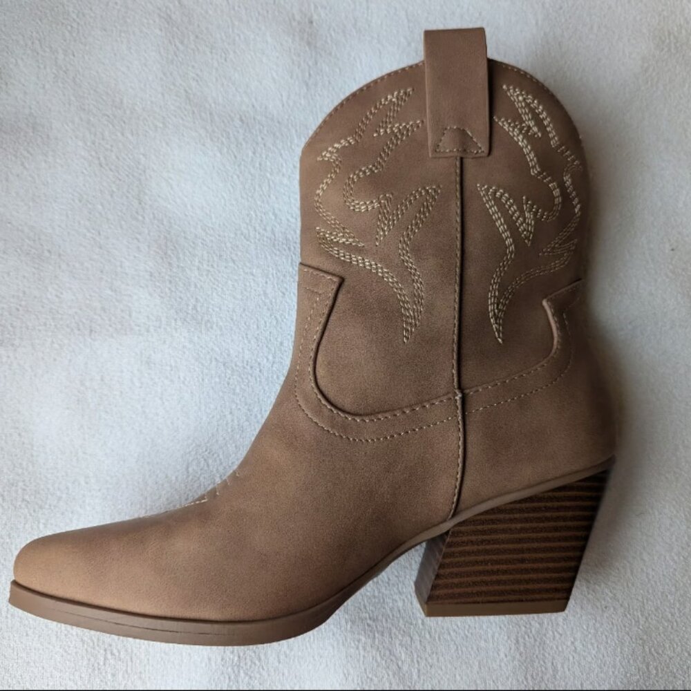 Tan Ankle Cowboy Boots